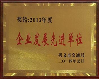 2013年度企業(yè)發(fā)展先進單位